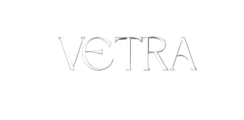 White 'Vetra' logo on a black background
