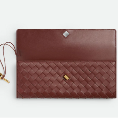 andiamo clutch-sapele purse open