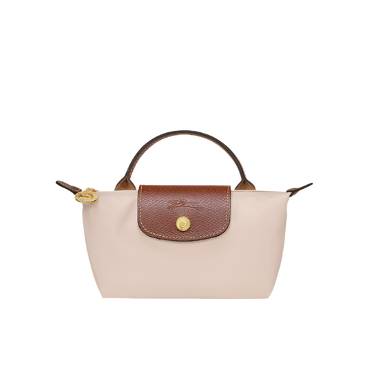 longchamp lepliage mini handbag- paper white purse 