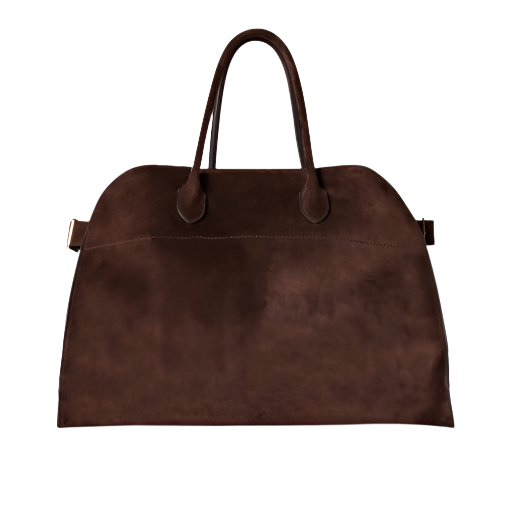 medium margaux handbag-brown suede purse frontview