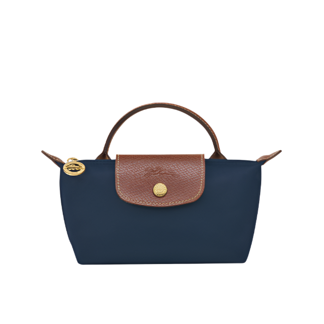 mini pouch handbag- navy blue purse 